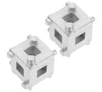 2 Pezzi Strumento per Pinza Freno Auto, Acciaio, Pistone, 3/8 Pollici | Argento, Compatibile Attrezzi Manuali e Pneumatici, per Pinze Freno e Dischi Posteriori