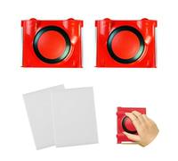 2 Pezzi Strumento per Pitturare i Bordi Set, Rosso, Multifunzionale, Tagliabordi per Vernice, Design con Manico Rotondo - Include 2 Tamponi di Ricambio