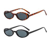 2 pezzi Sunglasses Woman Vintage Retro Occhiali da sole donna viso ovali occhiali da sole donna con protezione UV arancione vecchio money stile donna accessori UV400 occhiali da sole per viaggio guida