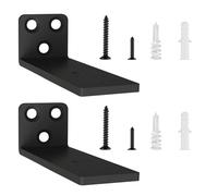 2 Pezzi Supporti per Scaffali, Staffe per Mensole Pesanti, Supporti Mensola Reggi Mensola Porta Mensole da Muroper la Casa, la Cucina e l'ufficio | 12,7cm, Portata 70 Kg (Nero) 5in