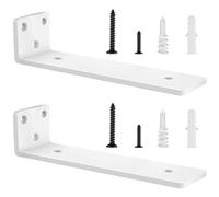 2 Pezzi Supporti per Scaffali, Staffe per Mensole Pesanti, Supporti Mensola Reggi Mensola Porta Mensole da Muroper la Casa, la Cucina e l'ufficio | 25cm, Portata 70 Kg (Bianco) 10in