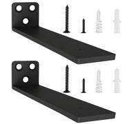 2 Pezzi Supporti per Scaffali, Staffe per Mensole Pesanti, Supporti Mensola Reggi Mensola Porta Mensole da Muroper la Casa, la Cucina e l'ufficio | 20cm, Portata 70 Kg (Nero) 8in