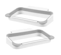 2 Pezzi Supporto Appendi Sacchetti Spazzatura da Cucina, Plastico per Porte | Design Sospeso senza Fori, Struttura Aperta e Sgancio Rapido, per Buste di Carta e Spesa in Ufficio