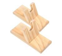 2 pezzi Supporto in Legno per Pistola Colla Caldo Base stabile | Struttura in Legno Beige, Fessure per Penne, Slot Dedicato Ugello, per Casa e Aula Creativa
