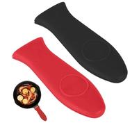 2 Pezzi Supporto Manico Caldo in Silicone, Manico in Silicone per Padelle, Impugnatura Antiscivolo, Copertura per Manici, per Padelle in Ghisa e Padella in Metallo