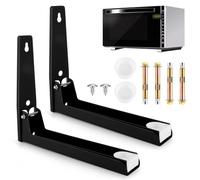 2 Pezzi Supporto Microonde con Viti, Supporto per Microonde Pieghevole, Supporto Pieghevole per Microonde, Supporto per Forno a Microonde da Parete, per Microonde, Carico Massimo 50 Kg