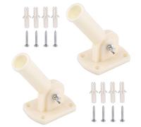2 pezzi supporto per palo bandiera da parete, supporto per bandiera regolabile in plastica, supporto per palo bandiera da parete, con 8 viti e 8 viti di espansione, per l'installazione di pali di