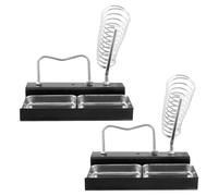 2 Pezzi Supporto per Saldatore a Doppio Vano, Base 2 in 1 in Ferro Nero | Saldatura Pcb e Banchi Compatti, Fermo Antiscivolo, Alloggio per Penna, Riduce il Cambio Utensile