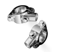 2 pezzi Supporto per specchietto manubrio per moto da 7/8 pollici (22 mm) Staffa di montaggio cromata