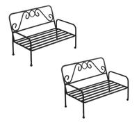 2 Pezzi Supporto per Vasi in Ferro a Forma di Sedia, Decorazione Creativa | Struttura in Metallo Nero, Design Schienale Scavato, per Piante e Ciotole Fioriera, Uso Interno Colore Casuale