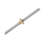 2 Pezzi T8 Vite Di Comando Trapezoidale Passo Asta 2mm 2mm/8mm 100/150/200/300/350/400mm Dado Reprap 3D Parti Della Stampante(Lead 2mm with nut,2pcs 300mm)