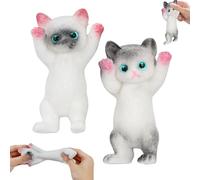 2 Pezzi Taba Squishy Kit, Fufu Squishy, Squishy Antistress, Taba Squishy Zampa, Taba Squishy Gatto, Squishy Giganti, Antistress Giocattoli da Spremere di Gatto (Gris)