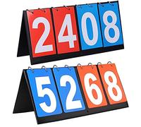 2 Pezzi Tabellone Segnapunti, 2/3/4 Cifre Portatili Flip Sport Scoreboard Tabellone Segnapunti da Tavolo Capovolgi Il Tabellone degli Sport per Basket Badminton Tabellone Segnapunti