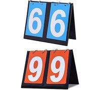 2 Pezzi Tabellone Segnapunti, 2 Cifre Portatili Flip Sport Scoreboard Tabellone Segnapunti da Tavolo Capovolgi Il Tabellone degli Sport per Basket Badminton Tabellone segnapunti