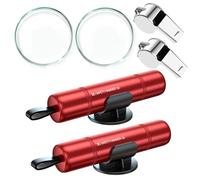 2 Pezzi Taglia Cinture di Sicurezza e Rompivetro 2 in 1, Martello di Sicurezza per Auto, Spezzamento di Vetro per Auto, Martello di Emergenza per Auto, Autobus (Rosso + Rosso)