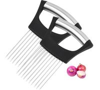 2 Pezzi Taglia Cipolla in Acciaio Inox, Affetta Cipolle e Verdure, Utensili da Cucina Multiuso per Carne, Frutta e Verdura, Facili da Usare, Resistente e Pratico