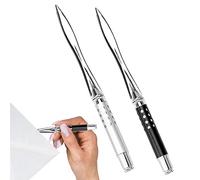 2 Pezzi Tagliacarte, 16cm Tagliacarte da Scrivania, Taglia Carte per Casa Ufficio Scuola, Tagliacarta in Metallo, Letter Opener (Argento, Nero)