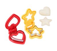 2 Pezzi Tagliapanini Senza Bordo, Forma Cuore/Stella (Rosso/Giallo) per