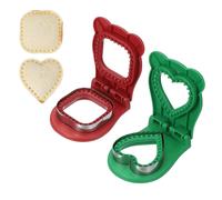 2 Pezzi Tagliapanini Senza Crosta, Forma Quadrata/Cuore (Rosso/Verde) per Cucina