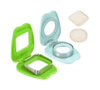 2 pezzi Tagliapanini Senza Crosta, Rotondo/Quadrato per Apple (Azzurro/Verde)