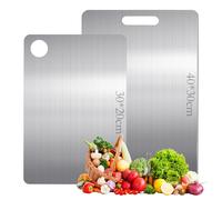 2 Pezzi Tagliere Acciaio Inox, Tagliere in Acciaio Inossidabile 304, titani 2pcs