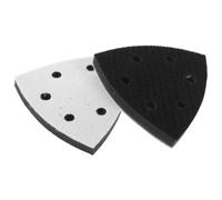 2 Pezzi Tampone Abrasivo a 6 Fori 9x9x1,2cm, per Levigatrice Orbitale | Matrice in Rilievo, Installazione Rapida, Adesivo Sensibile alla Pressione, per Falegnameria e Mobili