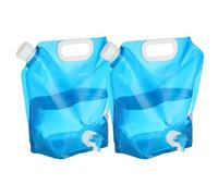 2 Pezzi Tanica per Acqua Pieghevole 5L, Contenitori Pieghevoli per Acqua con Rubinetto, Riutilizzabili Portatili Sacco d'acqua per Campeggio Escursionismo Picnic Barbecue Viaggi Sport all'aperto