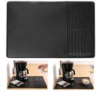 2 Pezzi Tappetino Cucina in Silicone | Tappetino Macchina da Caffè + Scolapiatti, 60x40cm Nero Assorbente, Accessori Cucina Pratici per Angolo Caffè