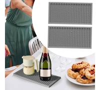 2 pezzi Tappetino da bar in silicone Accessori da bancone Tappetino scolapiatti