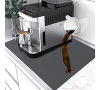 2 Pezzi Tappetino da Caffè da Cucina, 40 × 30 cm Super Assorbente Tappetino Lavello Cucina, Tappetino per Caffettiera Asciugatura Rapida, Tappetini per Posate Resistente al Calore, Grigio Scuro