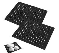 2 Pezzi Tappetino di Scarico Lavello, Quadrato Silicone Lavello Pad, 31 x 26 cm Silicone Lavello Drainage Pad, Nero Tappetino per Lavello, Tappeto Lavabo da Cucina, Per Cucina e Bagno