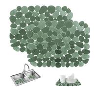 2 Pezzi Tappetino Lavello Cucina, 30x40 cm Tappetino Protettivo per Lavello da Cucina, Tappetini Lavandino in PVC, Proteggi Lavandino Cucina, Tappeto Lavello Cucina per Posate, Cristalleria, Verdure