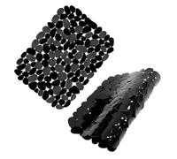 2 Pezzi Tappetino Lavello Nero Cucina 40*30cm,Tappetini Proteggi Lavandino Forma Ciottolo per Bagno,Tappeto Lavello Regolabile Tagliabile Misura,Tappetini Protettivo Asciugatura Posate Materiali PVC
