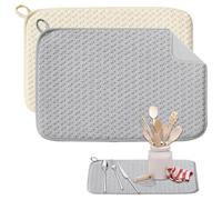 2 Pezzi Tappetino Scolapiatti Assorbe, 38x50cm Scolapiatti Assorbenti | Scolapiatti in Microfibra Superassorbente, Tappetini Scolapiatti per Lavare Bicchieri, Piatti e Tazze, Lavello e Stovigli