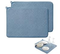2 Pezzi Tappetino Scolapiatti Assorbente, 50x38 cm Tappetino per Asciugare | Microfibra Tappeto Scolapiatti Cucina Asciugatura Rapida, Accessori da Tavolo Lavabile in Lavatrice