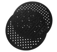 2 Pezzi Tappetino Scolapiatti da Lavello Pieghevole in Gomma Nero | Design Traforato, Facile da Drenare, Protegge Vetro Fragile, Accessorio Multiuso per Cucina
