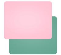 2 Pezzi Tappetino Silicone 50 x 40cm, Tappetino in Silicone per Resina Epossidica, Alginato per Calchi, Grandi Tappetino Antiaderente in Silicone per Artigianato, Resistente al Calore(Rosa+Verde)