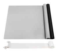 2 Pezzi Tappetino Silicone 70 x 50 cm, Tappetino in Silicone per Resina Epossidica, Alginato per Calchi, Grandi Tappetino Antiaderente in Silicone per Artigianato (Grigio/Nero)