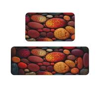 2 Pezzi Tappeto Cucina Antiscivolo Impermeabili Lavabili in Lavatrice Morbido Runner Resistente all'usura Antifatica Tappetini Cucina Comodo e Durevole per interni Calcolo (45x70cm+45x120cm) J-1252