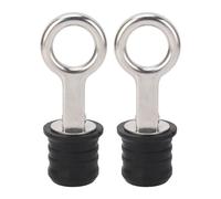 2 pezzi tappo a vite in acciaio inox per scarico di barche con maniglia a scatto, tappo di scarico in gomma marina per navi, yacht e barche da pesca, accessorio per drenaggio con t (1-1/4 pollici)