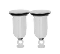 2 Pezzi Tappo di Scarico Lavandino Asta, Gruppo Lavabo Bianco | Acciaio Inossidabile e Plastico, Stile Europeo Elegante, per Bagno di Casa, Controllo Acqua Fluido