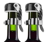 2 Pezzi Tappo per Spumante, Tappi Bottiglie Vino in Acciaio Inossidabile, Stopper Bottiglia Champagne, Tappo per Vino Riutilizzabile, Mantieni Fresco, per La Conservazione di Champagne e Birra(Nero)