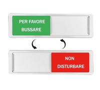 2 pezzi Targhetta indicante lo stato della porta cartello Ufficio bussare non disturbare pannello di stato, dimensioni 17,7x5,2cm (argento, BG IT)