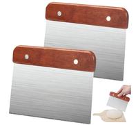 2 Pezzi Tarocco per Impasti, 15 cm Raschietto per Pasta in Acciaio Inox, Tagliapasta Multiuso con Comoda Impugnatura in Legno, Taglia Pasta per Impasti, per Impasti Pasta Pane Pizza Dolci Pasticeria