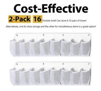 2 Pezzi Tasca Porta Scarpe Appendibile Organizer Letto Portaoggetti 8 Scomparti