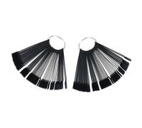 2 Pezzi Tavoletta per Unghie a Ventaglio Nera in Plastica | Anello Portatile, Liscia senza Sbavature, per Esercizi di Nail Art, Casa e Riordino Colori