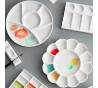 2 Pezzi Tavolozza in Ceramica per Acquerelli, Tavolozza per Pittura Artistica, T