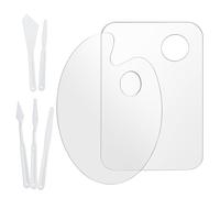 2 Pezzi Tavolozza per Dipingere 20×30 cm, Tavolozza per Pittura Acrilica, Tavolozza per Colori Acrilici, Acrilico Trasparente Tavolozza di Vernice con 5 Spatole, per Pittura Artistica