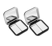 2 Pezzi Tavolozza Vuota Magnetica Nera a 2 Scomparti per Cosmetici