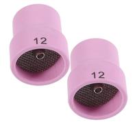 2 Pezzi Tazza Ceramica per Torcia Tig Rosa, Set da Due Pezzi | Ceramico Resistente, Pulizia Facile e Schermatura Gas, per Giunti Saldati e Lavorazioni Metalliche